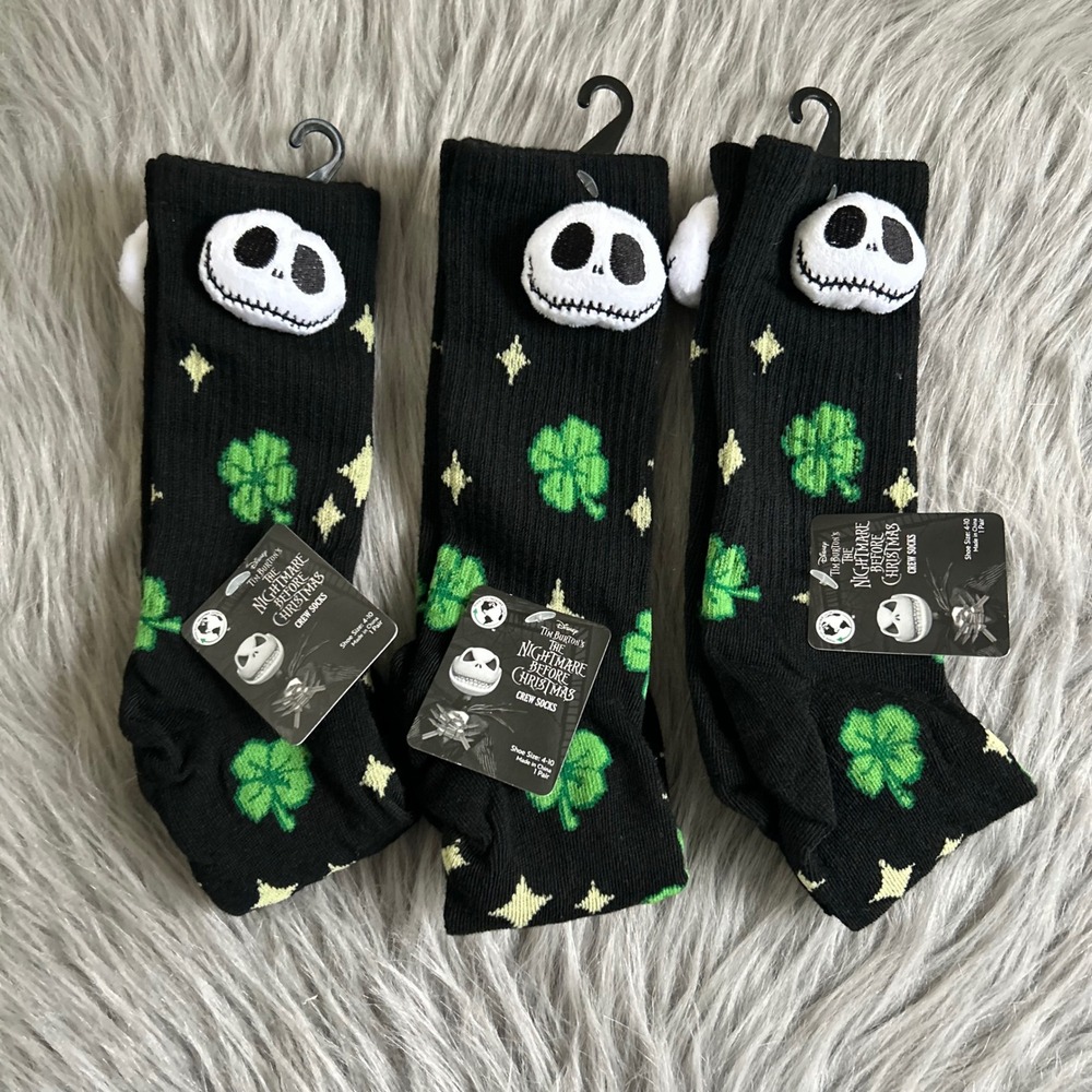 Disney The Nightmare Beofre Christmas Crew Socks Womens Shoe Size 4-10 Black